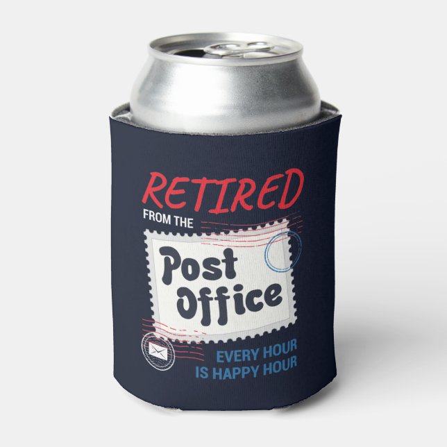 Retired Mailman Postal Worker Coworker Retirement Can Cooler (Can Front)