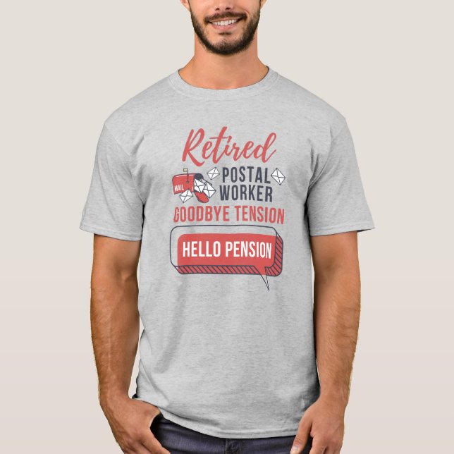 Retired Mailman Postal Worker Funny Retirement T-Shirt (Front)