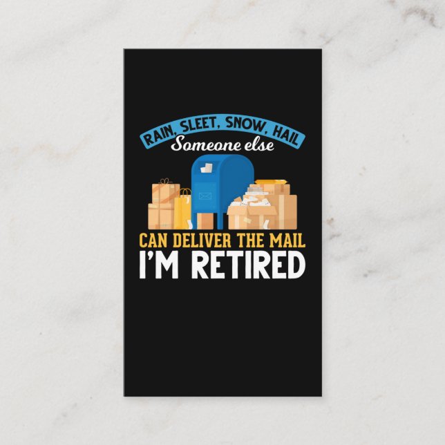 Retired Mailman Postal Worker Retirement Business Card (Front)