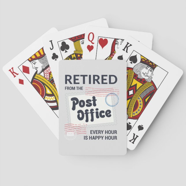 Retired Mailman Postal Worker Retirement Funny Playing Cards (Back)