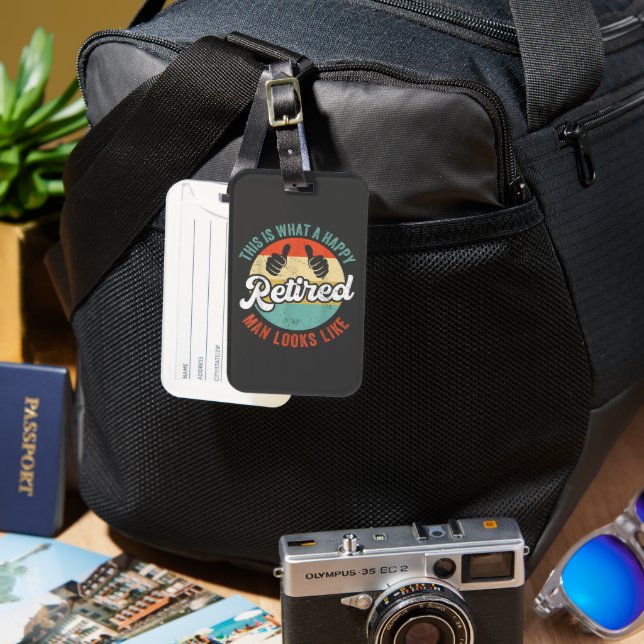 Retired Man Funny Retirement  Luggage Tag (Front & Back)