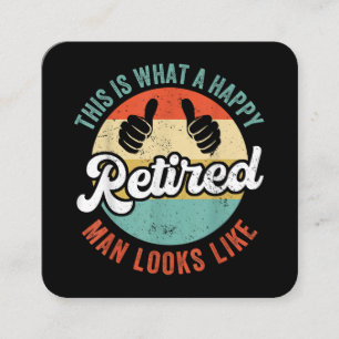 Retired Man Funny Retirement Square Business Card