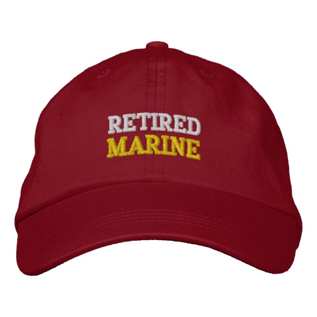 RETIRED MARINE EMBROIDERED BASEBALL CAP (Front)