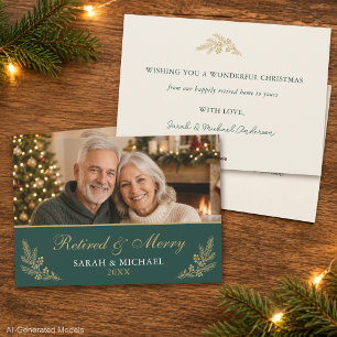 Retired & Merry First Christmas Retired Photo Card