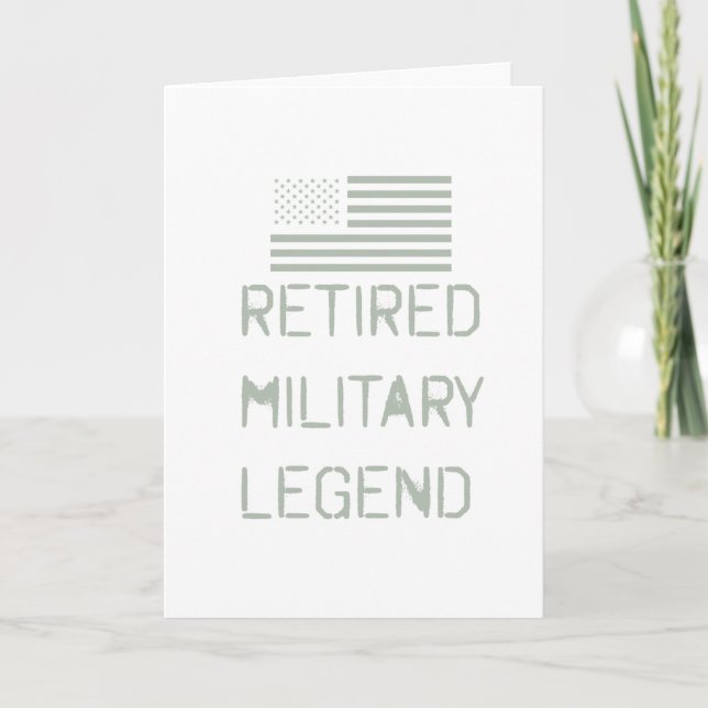 Retired Military Legend Veteran Soldier For Card (Front)
