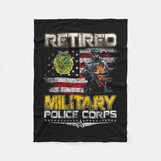 Retired Military Lice Veterans Day Patriotic Memor Fleece Blanket (Front)