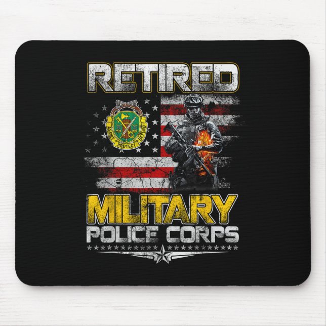Retired Military Lice Veterans Day Patriotic Memor Mouse Mat (Front)