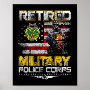 Retired Military Lice Veterans Day Patriotic Memor Poster