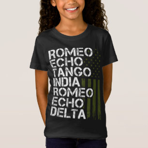 RETIRED Military Men Women Phonetic Alphabet Retir T-Shirt