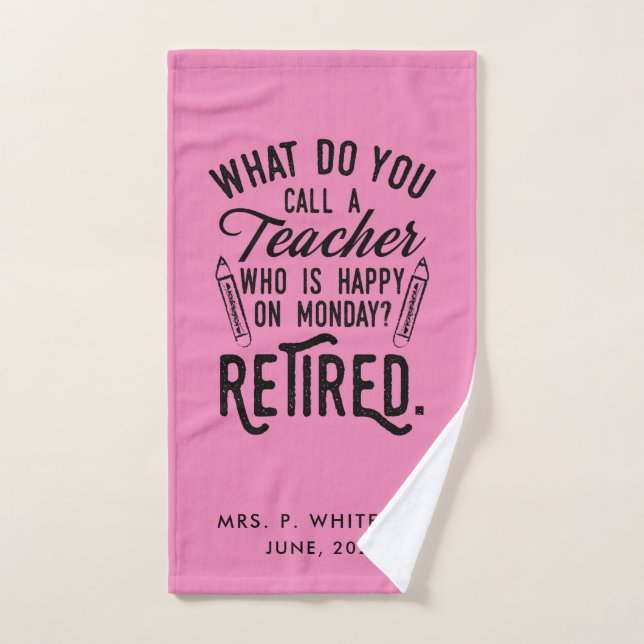 Retired Music School Teacher Retirement Custom Hand Towel (Hand Towel)