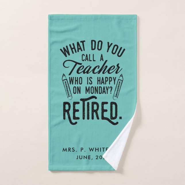 Retired Music School Teacher Retirement Custom Hand Towel (Hand Towel)