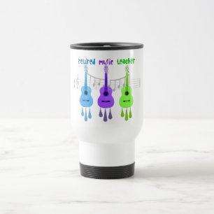Retired Music Teacher 3 Guitars Design Travel Mug