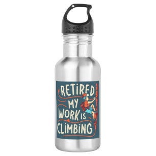 Retired My Work Is Climbing Flowy Lines 532 Ml Water Bottle