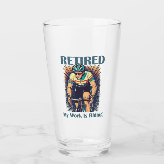 Retired My Work Is Riding Bikes Glass (Front)
