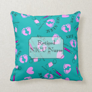Retired NICU Nurse Teal Cushion