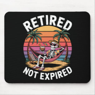 Retired Not Expired Skeleton At The Beach Summer V Mouse Mat