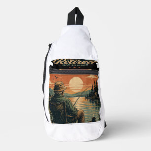 'Retired Not Expired' Vintage Fishing Sling Bag