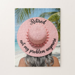 Retired Not My Problem Anymore Hat Tropical Beach Jigsaw Puzzle