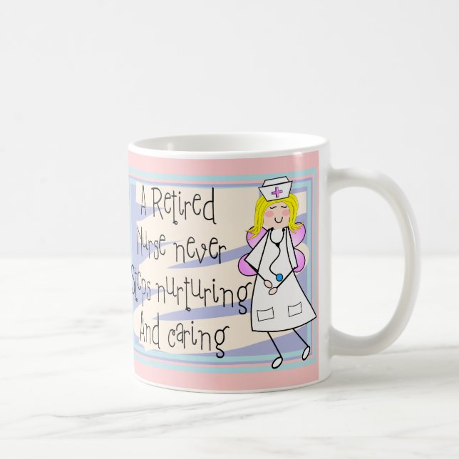 Retired Nurse Angel Art Cards & Gifts Coffee Mug (Right)