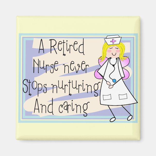 Retired Nurse Angel Art Cards & Gifts Magnet (Front)