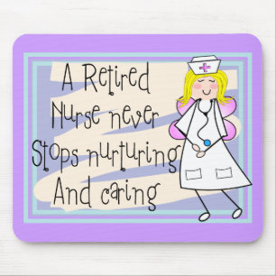 Retired Nurse Angel Art Cards & Gifts Mouse Mat