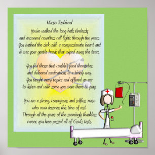 Retired Nurse Art Poster & Poem