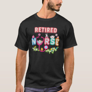 Retired Nurse Bunny Easter Eggs Hunt Nursing Day L T-Shirt