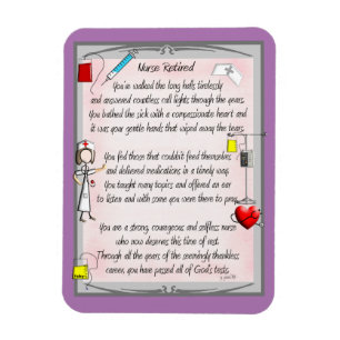 Retired Nurse Canvas Art Poem  by Gail Gabel,RN Po Magnet
