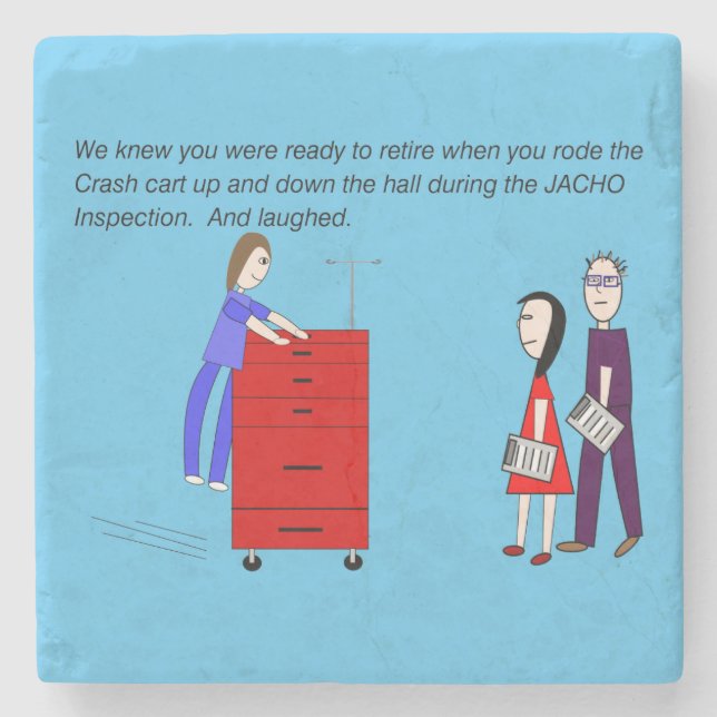 Retired Nurse Crash Cart Humor   Stone Magnet Stone Coaster (Front)
