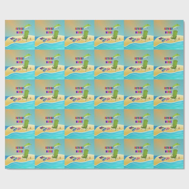 Retired Nurse, Fun in the Sun Wrapping Paper (Flat)