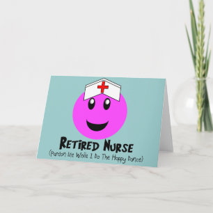 Retired Nurse Gifts "Happy Dance Pink Card