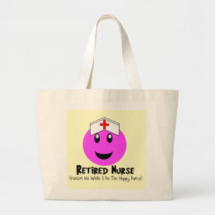 Retired Nurse Gifts "Happy Dance Pink Large Tote Bag