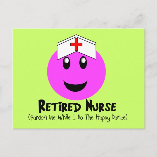 Retired Nurse Gifts "Happy Dance Pink Postcard (Front)