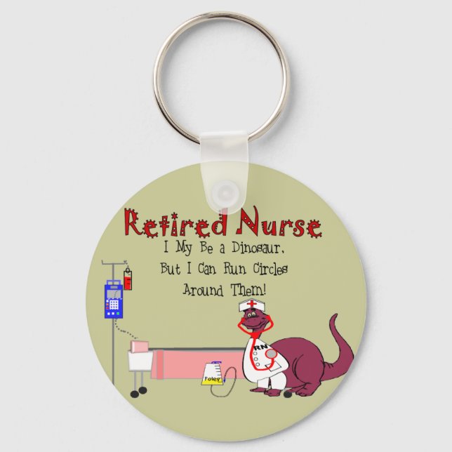 Retired Nurse Gifts Key Ring (Front)