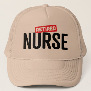 retired nurse graphic trucker hat
