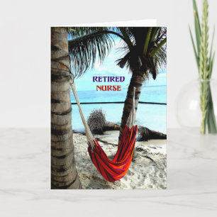 Retired Nurse - Hammock at the Beach Card