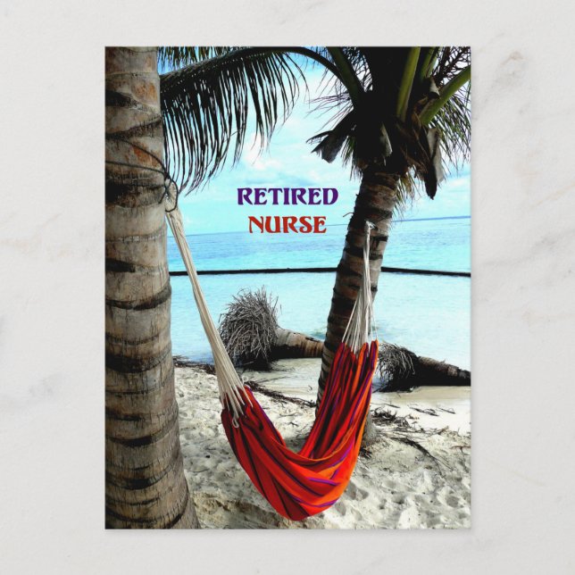 Retired Nurse - Hammock at the Beach Postcard (Front)