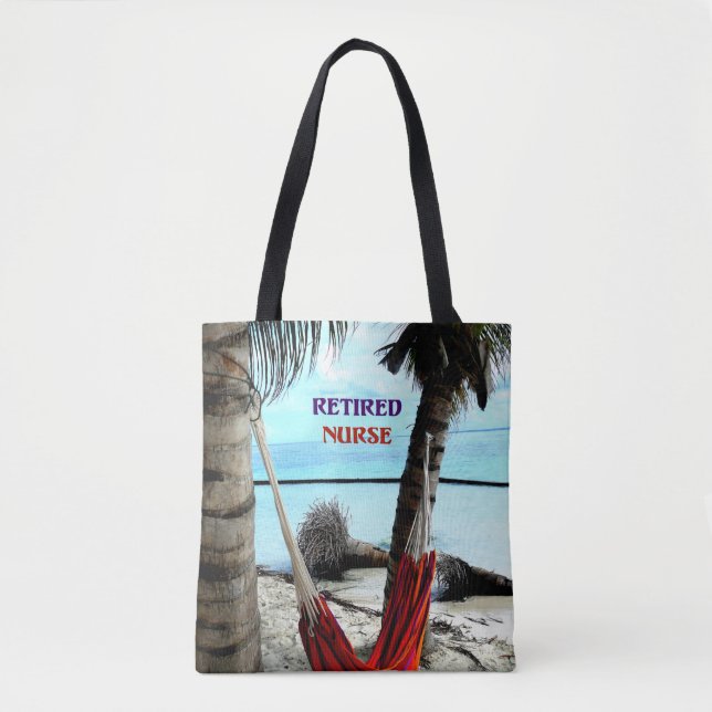 Retired Nurse, hammock on the beach Tote Bag (Front)