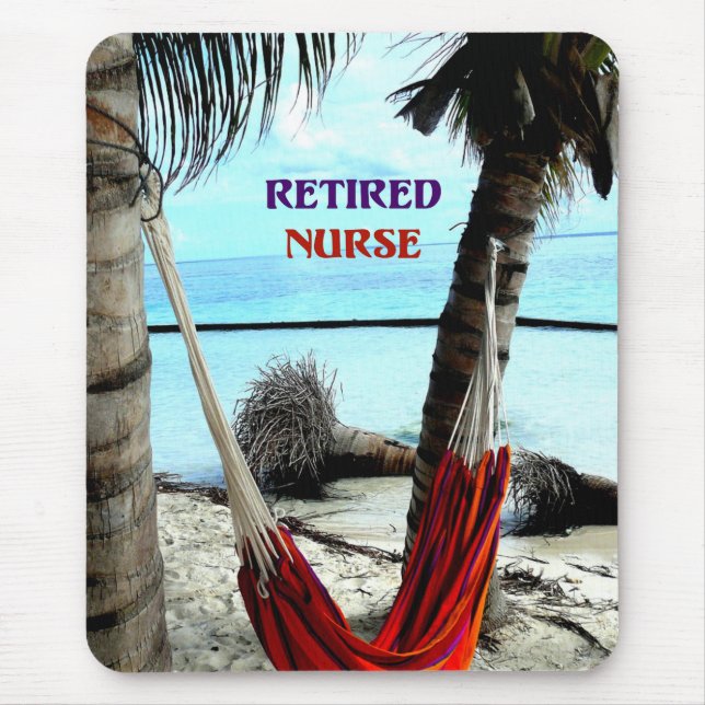 Retired Nurse, Hammock under the Palm Trees Mouse Mat (Front)