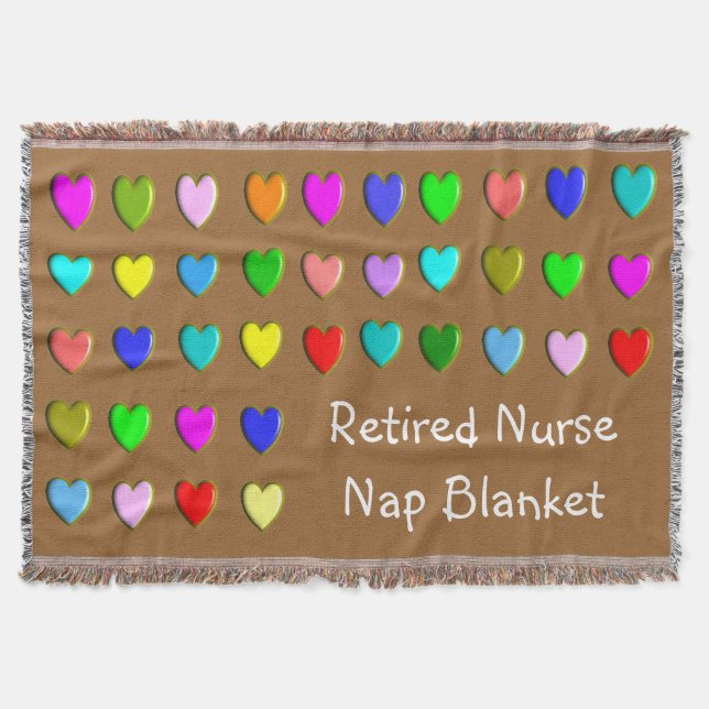 Retired Nurse Nap Blanket Hearts (Front)