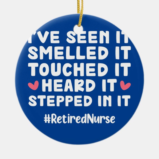 Retired Nurse Nursing Retirement  Ceramic Tree Decoration (Front)