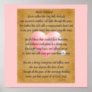 Retired Nurse Poem Art Poster -by gailg,RN