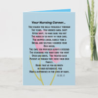 Retired Nurse Poem Greeting Card #2