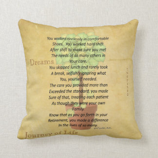 Retired Nurse Poem Pillow by Gail Gabel, RN