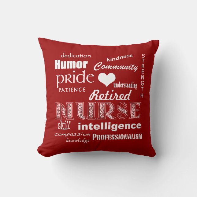 Retired Nurse Pride-Attributes+Heart Cushion (Front)