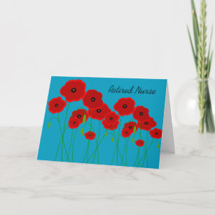 Retired Nurse Red Poppies Card