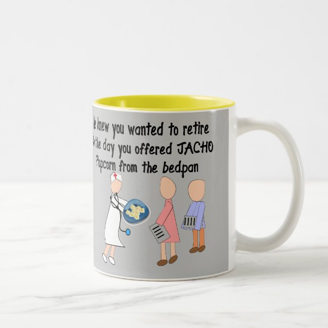 Retired Nurse Story Art Gifts ll Two-Tone Coffee Mug (Right)