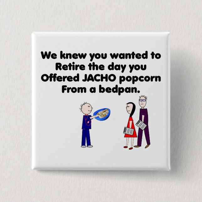 Retired Nurse Story Art JACHO 15 Cm Square Badge (Front)