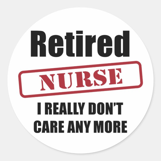 Retired Nurse (UK spell) Classic Round Sticker (Front)