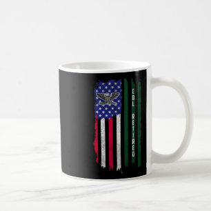 Retired O6 Colonel Col Rank American Flag Veterans Coffee Mug
